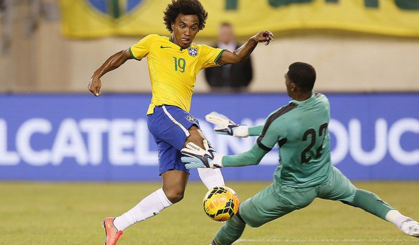 Willian nas cores da seleção brasileira