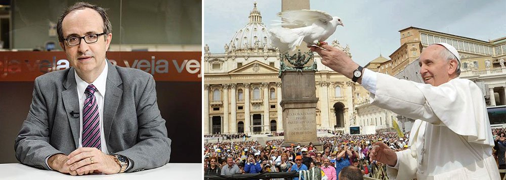 Colunista neocon diz que opiniões do pontífice sobre o atentado em Paris e a liberdade de expressão são covardes, imprecisas e politiqueiras; “Francisco tem cabeça e postura de cura de aldeia, não de papa”; em discurso nas Filipinas, Papa disse que 'não se pode ofender, ou fazer guerra, ou assassinar em nome da própria religião ou em nome de Deus'