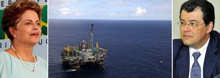 Presidente Dilma Rousseff rebate autoridades do governo e não admite flexibilizar o sistema de partilha e a exigência de que a Petrobras seja sócia de pelo menos 30% de cada bloco de exploração do pré-sal; o ministro de Minas e Energia, Eduardo Braga, um dos defensores de revisão das regras, confirmou que Dilma está "totalmente" comprometida "com o status quo" vigente; em artigo recente, o deputado federal pelo PT-CE e líder do governo na Câmara, José Guimarães, criticou o projeto de concessão também sustentado pelo PSDB e defendeu um regime de partilha, no qual o Estado recebe um porcentual do produto explorado, e não apenas a remuneração monetária pela exploração