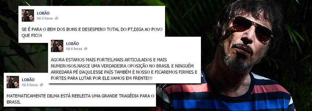 Após dizer que deixaria o Brasil caso a presidente Dilma Rousseff fosse eleita, Lobão volta atrás: "Se é para o bem dos bons e desespero total do PT, diga ao povo que fico!"; nas redes sociais, internautas que defendem voto no PT chegaram a organizar festa de comemoração no dia 26, ironizando o cantor: "Faltam 6 dias para que Dilma seja reeleita e o Lobão se mude do Brasil como prometeu"