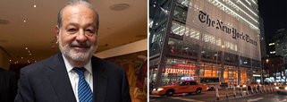 New York Times é controlado pela família Ochs-Sulzberger por meio de ações Classe B; bilionário mexicano Carlos Slim aumentou sua fatia para 16,8 por cento, tornando-se o maior acionista da companhia