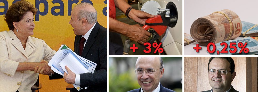 Reajuste de 3% no preço da gasolina e 5% no diesel pode ser chamado de 'tarifaço'?; percentuais não devem ser repassados integralmente nas bombas, segundo distribuidores, mas podem representar R$ 5,5 bilhões extras à Petrobras; e alta de 0,25% na Selic?; isso é mesmo uma tresloucada subida nos juros?; executando com suavidade troca de comando na economia, com anúncio ainda não consumado de saída de ministro Guido Mantega para dar lugar a quadros como Henrique Meirelles ou Nelson Barbosa, presidente Dilma Rousseff evita traumas, impõe estilo e assegura poder de iniciativa; plágio e isolamento ou responsabilidade e compromisso com promessas de campanha?; responda