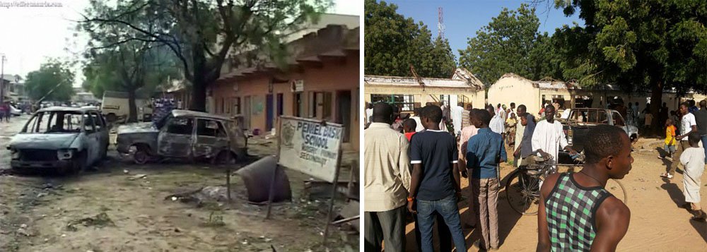 Um homem-bomba disfarçado de estudante matou ao menos 48 pessoas, a maioria estudantes, e feriu outras 79 durante uma assembleia escolar na cidade de Potiskum, no nordeste da Nigéria, nesta segunda-feira