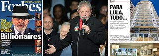 Reduzidas as possibilidades de um golpe contra a presidente Dilma, que será diplomada nesta semana, após a aprovação de suas contas de campanha pelo Tribunal Superior Eleitoral, todas as baterias se voltam contra o ex-presidente Lula; estratégia aberta pelo jornal O Globo, com a reportagem sensacionalista sobre seu "triplex", repercutida por Veja, consiste em pintá-lo como um marajá, nos moldes da falsa capa da revista Forbes, que circula pela internet; mídia familiar trabalha, desde já, para evitar o risco de que o PT fique 20 anos no poder; pesquisa Datafolha divulgada no dia 8 revelou que, para 64% dos brasileiros, Lula foi o melhor presidente da história; a partir de agora, a ordem é destruir o mito