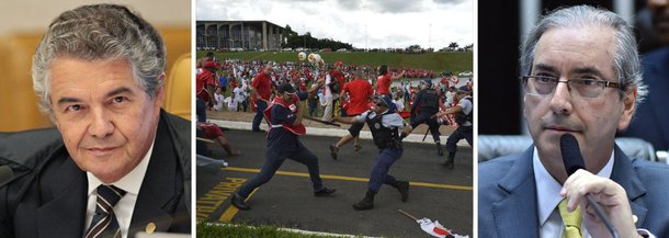 Ministro do STF autorizou a entrada de dirigentes da CUT na Câmara para assistir à votação do projeto que regulamenta a terceirização; os dirigentes da CUT alegaram, no Supremo, que foram impedidos de circular nas dependências da Casa por meio de um ato do presidente, Eduardo Cunha (PMDB-RJ); "Mostra-se simplesmente inimaginável que se criem [no Legislativo] obstáculos ao ingresso do cidadão em qualquer das Casas que o integram. Em tempos estranhos como o presente, há de ser buscado o fortalecimento desse imprescindível Poder", afirmou; entidade acusou ontem a 'polícia de Cunha' de "atuação truculenta"