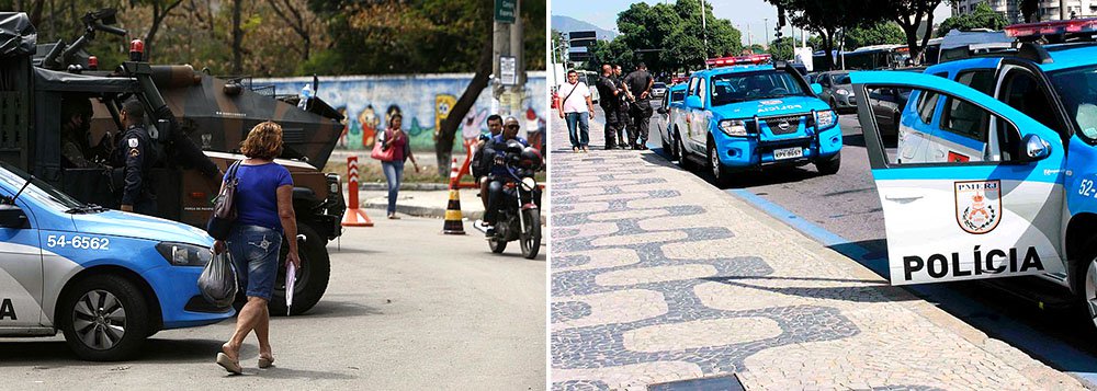 O policiamento nas ruas do estado do Rio terá o reforço de 5 mil agentes no segundo turno das eleições. O efetivo total reunirá 35 mil policiais no esquema especial montado pela Polícia Militar (PM), de amanhã (24) a domingo; do total do efetivo, 455 PMs estarão à disposição do Tribunal Regional Eleitoral (TRE) e 212 vão atuar no Ministério Público do Rio de Janeiro (MP-RJ)