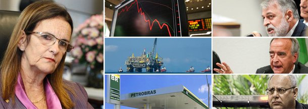 Presidente da estatal já pediu demissão do cargo por duas vezes, mas foi prestigiada pela presidente Dilma Rousseff; agora, porém, situação se agravou; estatal perdeu um quarto de seu valor de mercado na última semana, papéis baixaram de R$ 10 e três diretores – Paulo Roberto Costa, Nestor Cerveró e Renato Duque - já estão denunciados por crimes de corrupção; conselheiros de Dilma defendem troca no comando da estatal; avaliação é a de que Graça Foster, mesmo sem estar envolvida no escândalo, tem liderança questionada pelo mercado, que cobra fato novo