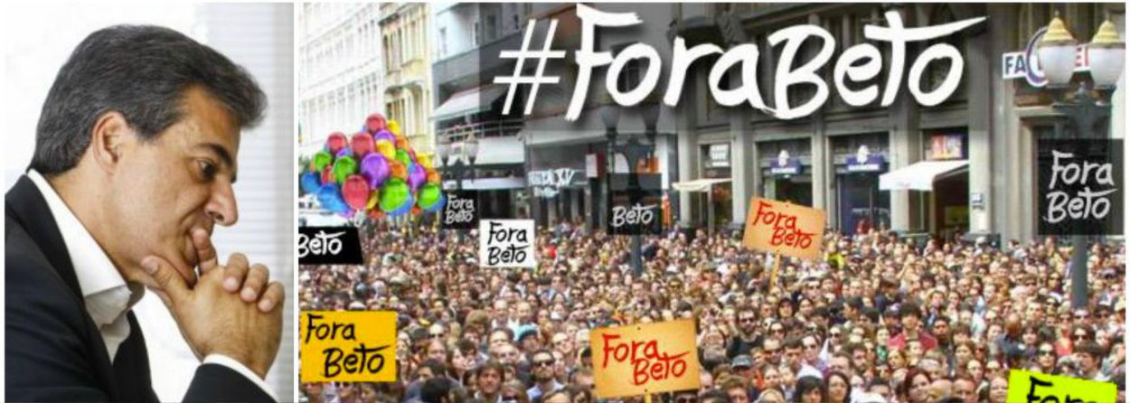 Até esta manhã, mil e 600 pessoas confirmaram pelo Facebook presença no protesto denominado "#ForaBeto", neste sábado (4), às 10h30, em Curitiba, na tradicional Boca Maldita; a manifestação contra a reeleição do governador Beto Richa (PSDB) é orquestrada pela oposição que se uniu nas redes sociais; "Ninguém mais aguenta Beto Richa e suas fantasias. Quem é comerciante agora está sufocado por impostos. Quem é funcionário público foi abandonado", diz um trecho do manifesto