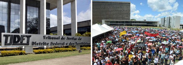 O Tribunal de Justiça do Distrito Federal e Territórios (TJDFT) determinou nesta quarta (25) a imediata interrupção da greve dos professores da rede pública, iniciada anteontem; com a decisão do desembargador João Egmont, o governo do Distrito Federal (GDF) está autorizado a cortar o ponto dos grevistas; o desembargador determinou para cada caso de desobediência à ordem judicial, em cada uma das unidades de ensino, multa diária de R$ 50 mil
 