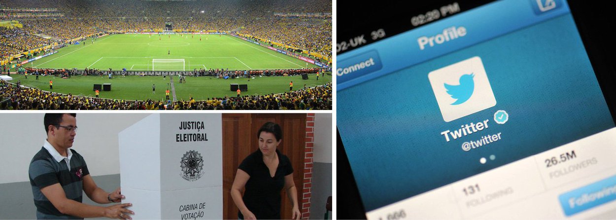 O Twitter deve encerrar 2014 com crescimento de cerca de 26% da base de usuários no Brasil, com tráfego impulsionado por eventos como Copa do Mundo e eleições, além das parcerias com emissoras de televisão; o resultado de 2014 foi o maior aumento percentual de usuários da plataforma desde 2010 no Brasil, informou a companhia