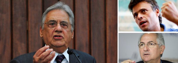 O ex-presidente Fernando Henrique Cardoso irá atuar em defesa de Leopoldo López e Antonio Ledezma, líderes opositores ao governo de Nicolas Maduro, na Venezuela; convite para integrar um grupo formado por diversos políticos para atuar na defesa dos opositores de Maduro foi feito por meio de um telefonema do ex-premiê espanhol Felipe González; "Já passou da hora de as vozes democráticas e especialmente os governos democráticos da América Latina protestarem contra os abusos praticados pelo governo da Venezuela", disse FHC