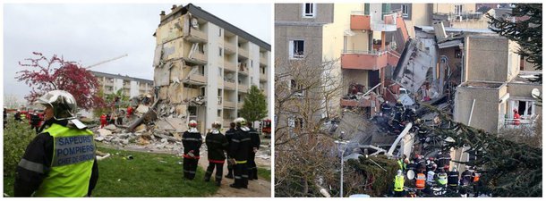 Doze pessoas também estão desaparecidas em Rosny-sous-Bois, nos arredores de Paris; o edifício de quatro andares, que ficava ao lado da estação ferroviária da cidade, veio abaixo depois de se ouvir uma grande explosão, por volta das 5h20 (2h em Brasília)