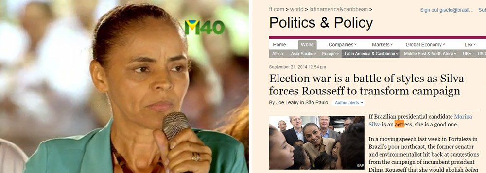 Jornal britânico destaca discurso emocionado de Marina Silva em que destacou que ela passou fome e, por isso, não acabaria com o Bolsa Família; artigo avalia que a guerra nas eleições é uma batalha de estilos entre os candidatos