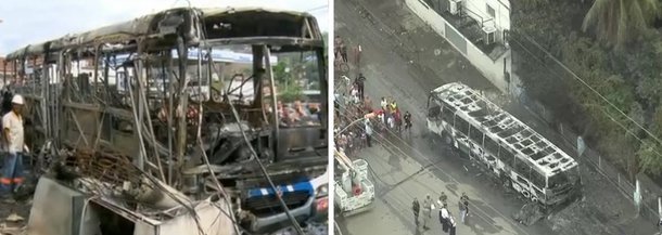Leandro Dias, de 29 anos, estava em seu local de trabalho quando viu um ônibus perder a direção, bater em um poste e começar a pegar fogo, nesta manhã, em São Gonçalo, na Grande Rio; ele contou que tentou, sem sucesso, junto com um colega, apagar o incêndio com a ajuda de um extintor e salvar vítimas; acidente deixou oito mortos e sete feridos