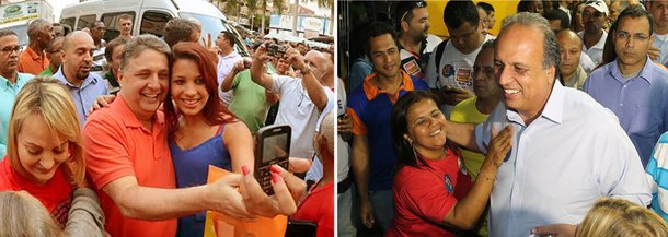 Instituto aponta polarização entre o ex-governador Anthony Garotinho e o atual, Luiz Fernando Pezão; ambos têm 25%; a menos de um mês das eleições, Marcelo Crivella e Lindberg Farias vão ficando para trás