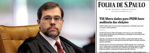 Na edição do dia seguinte à decisão, esta quarta-feira 5, "a derrota tucana não apenas foi transformada em vitória" pelo jornal "como, talvez por isso, foi escondida, sem destaque na primeira página, como ocorreria caso a Justiça Eleitoral tivesse autorizado um circo em torno da lisura do processo eleitoral", destaca Eduardo Guimarães, do Blog da Cidadania