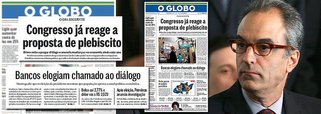 Em editorial, o jornal de João Roberto Marinho afirma que resultado das eleições à Presidência deixa “evidente que o país que produz e paga impostos — pesados, ressalte-se — deseja o PT longe do Planalto, enquanto aquele Brasil cuja população se beneficia dos lautos programas sociais — não só o Bolsa Família —, financiados pelos impostos, não quer mudanças em Brasília, por óbvias razões”