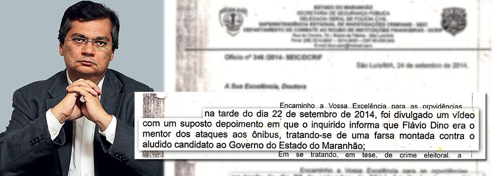 Preso no Maranhão, Andre Caldas agora diz que foi coagido pelo diretor do Centro de Custódia de Pedrinhas, Carlos Aguiar, para gravar vídeo que envolve o candidato do PC do B ao governo do Estado, Flávio Dino, no assalto a um carro-forte no campus da Universidade Federal do Maranhão; ele afirma que, em troca, recebeu a “promessa de um alvará de soltura e mais uma boa quantia em dinheiro, além de ficar ‘blindado’ no sistema”