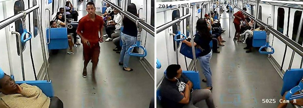 Pela segunda vez em menos de duas semanas, passageiros de trens do Metrô do Rio foram vítimas de arrastão; no mais recente deles quatro homens; um deles armado de pistola, renderam pelo menos sete passageiros que se encontravam em uma das composições, entre as estações da Glória e do Catete, na zona sul da cidade; os assaltantes levaram aparelhos celulares, bolsas e carteiras