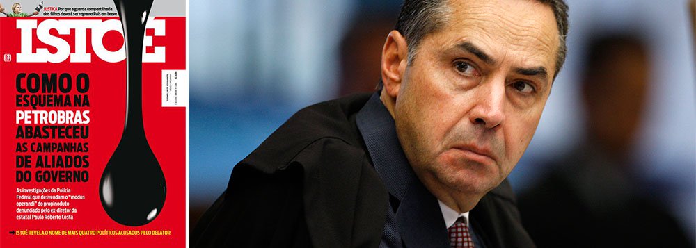 Ministro Luís Roberto Barroso, do Supremo Tribunal Federal, derrubou decisão de uma juíza do Ceará que havia proibido a revista IstoÉ de circular, após uma reportagem que citava o governador Cid Gomes (Pros) em escândalo da Petrobras; segundo o magistrado, a divulgação de informações sob sigilo processual em órgãos de imprensa não pode ser proibida, pois a Constituição veda expressamente atos de censura