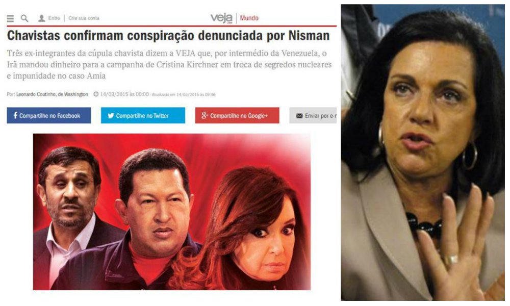 Revista insinuou que Nilda Garre teria conspirado um programa nuclear argentino; “O artigo acrescenta uma versão sem base na realidade, falsa e maliciosa de supostos informantes chavistas – não citados – sobre uma relação pessoal íntima que eu teria tido com o Presidente Hugo Chávez”, diz a embaixadora em carta; ela pede retratação e ameaça a acionar a publicação da Abril 