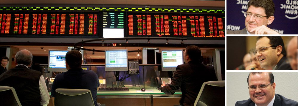 Mercado de ações aguarda anúncio oficial da equipe econômica vendendo papéis que se valorizaram; resultado foi queda de 1,21% nesta segunda-feira 24, após abertura em clima de euforia, com alta de 2,77% que não se sustentou; mundo externo ao governo trabalha com a informação de nomeação de Joaquim Levy e Nelson Barbosa apenas após votação de fim do superávit, mas reação negativa no PT ao nome do ex-secretário do Tesouro causou apreensão
