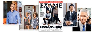 "Chefe, sou gay" é a chamada da nova capa da revista da Editora Abril, que vem repercutindo positivamente desde ontem nas redes sociais; "APLAUSOS à Exame. Tem que ter coragem e pioneirismo pra fazer a coisa certa", escreve um leitor; "Parabéns a revista pela coragem em trazer à tona um tema extremamente atual e relevante", comenta outro; reportagem apresenta a "primeira geração de executivos brasileiros que tratam sem rodeios uma questão por muito tempo mantida como tabu nas empresas"