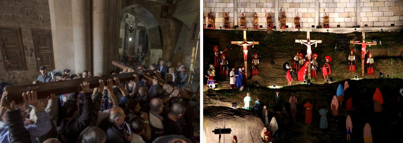 Centenas de católicos comemoraram nesta sexta-feira, 3, a Paixão de Cristo na cidade velha de Jerusalém; eles repetiram os últimos metros de Jesus antes da crucificação e alguns levavam grandes cruzes às costas; no Brasil também houve celebrações em várias cidades; em Nova Jerusalém (PE), a Paixão de Cristo já atraiu mais de 3,5 milhões de espectadores ao longo dos 48 anos de encenação; espetáculo ocorre até o dia 4