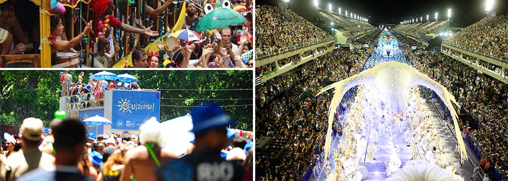 O período de Carnaval, gerou para a cidade do Rio de Janeiro uma receita de cerca de R$ 2,2 bilhões; a cidade recebeu 977 mil turistas, responsáveis por uma ocupação média de 84% na rede hoteleira; dados foram divulgados neste domingo, 22, pela Secretaria Municipal de Turismo (Riotur); em relação aos blocos carnavalescos, o público somado chegou a 4,5 milhões, incluindo os desfiles pré-carnavalescos de janeiro e fevereiro