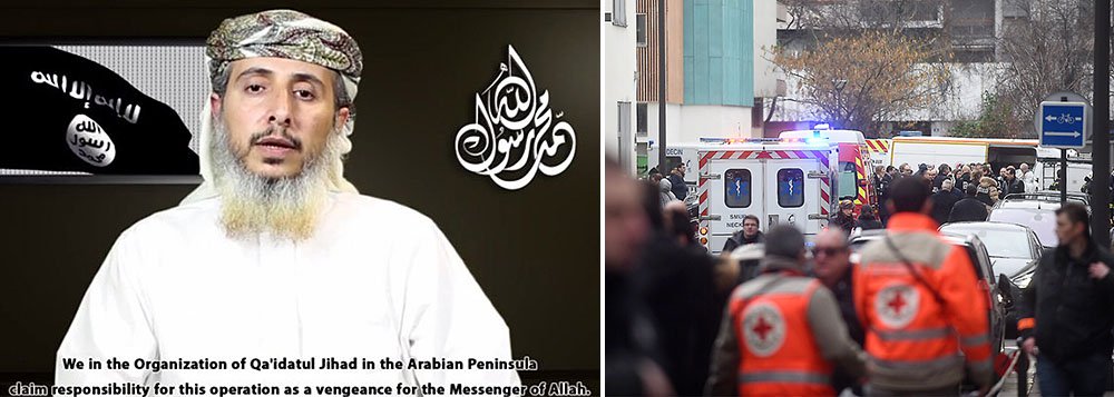 "Sobre a abençoada Batalha de Paris, nós, a Organização da Al Qaeda Al Jihad na Península Arábica, assumimos a responsabilidade por essa operação como vingança pelo mensageiro de Deus", disse Nasser bin Ali al-Ansi, do braço iemenita da A Qaeda, sobre atentado ao Charlie Hebdo