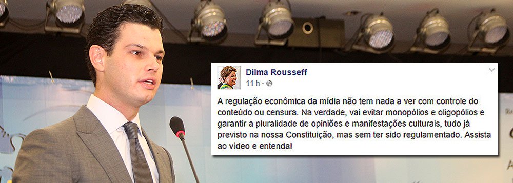 Presidente da Associação Brasileira de Emissoras de Rádio e Televisão (Abert) Daniel Slaviero, que representa os interesses da Globo, cita a legislação já vigente e diz que “a regulação da mídia pode, sim, interferir na liberdade de expressão, ao enfraquecer economicamente os veículos de comunicação”; presidente Dilma Rousseff voltou a defender a regulação econômica contra a concentração de poder na mídia e os monopólios 