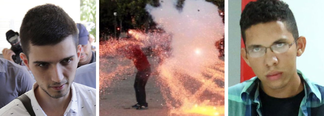 Os acusados de atirar o rojão que matou o cinegrafista Santiago Andrade,durante manifestação no início do ano passado, no Rio, já estão em casa, informou o advogado Wallace Martins, que defende os jovens; Fábio Raposo Barbosa e Caio Silva de Souza, ambos de 23 anos, foram soltos nesta sexta-feira (20); embora eles não sejam mais acusados de homicídio doloso, a acusação de explosão seguida de morte foi mantida