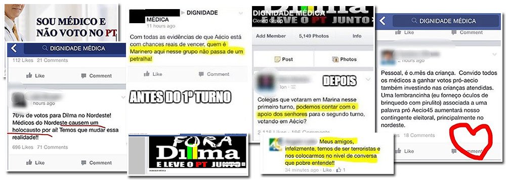 Comunidade "Dignidade Médica", que conta com quase 100 mil internautas que se dizem médicos ou estudantes de medicina, defende 'castrações químicas' a eleitores do PT: "70% de votos para Dilma no Nordeste! Médicos do Nordeste causem um holocausto por aí! Temos que mudar essa realidade!", postou um usuário; Conselho Federal de Medicina (CFM), com sede em Brasília, afirmou ser “contra qualquer comentário ou ação que denote atitude preconceituosa”