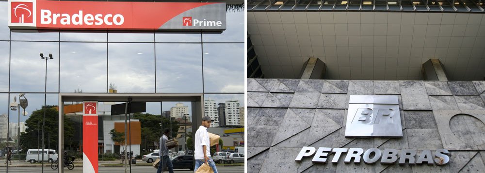 Banco empata com a estatal do petróleo, que perdeu R$ 157 bilhões em três meses, segundo estudo da Economatica; as duas estão em terceiro lugar como empresas mais valiosas na Bolsa