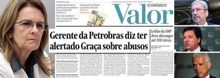 Enquanto as ações da Petrobras caem com força, à espera da divulgação do balanço nesta sexta-feira, líderes da oposição cobram a demissão da presidente da estatal depois que reportagem do jornal Valor Econômico trouxe o depoimento da ex-gerente Venina Velosa da Fonseca, que disse ter alertado Graça Foster sobre desvios na empresa em 2009; companhia contestou, afirmando que todas as providências foram tomadas; deputados Antonio Imbassahy (PSDB), Mendonça Filho (DEM) e Rubens Bueno (PPS) dizem que a executiva perdeu a condição de permanecer no posto e defendem a renovação da diretoria da estatal; Petrobras divulga hoje, após o pregão, resultado que era esperado para 14 de novembro