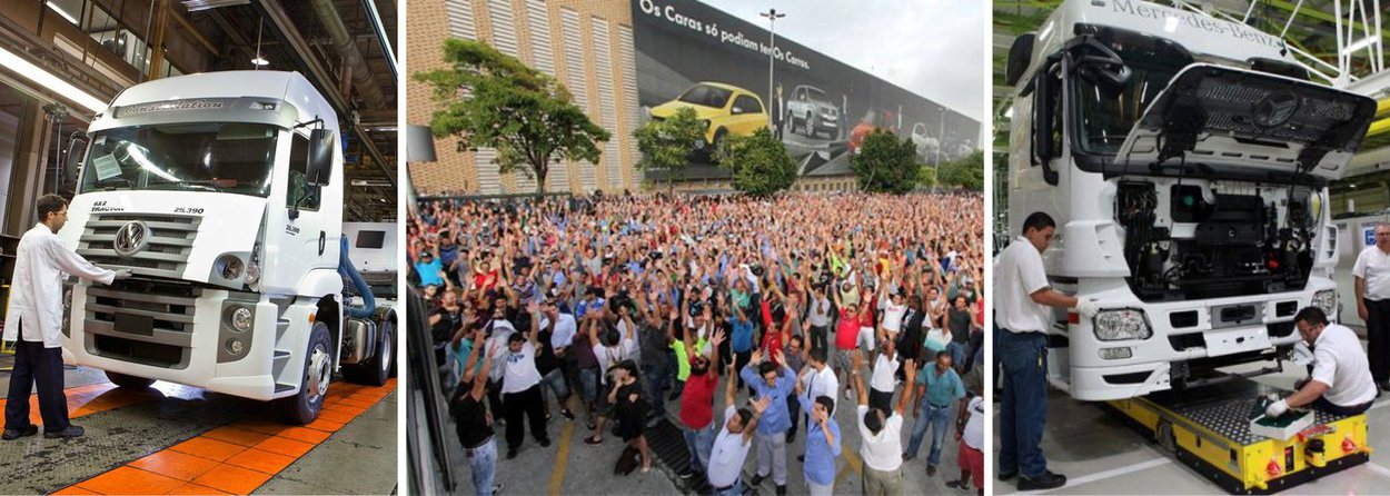 Depois de a Volkswagen anunciar demissão de 800 funcionários, a Mercedes Benz parece confirmar início de crise no setor automobilístico brasileiro; a montadora alemã demitiu 244 funcionários no final do ano, conforme o Sindicato dos Metalúrgicos do ABC paulista, que afirma também que os metalúrgicos estão em greve desde o início do dia, após o corte na Volks; a Mercedes não confirmou o número, mas informou que 'uma pequena parte' dos 1,2 mil trabalhadores foram demitidos