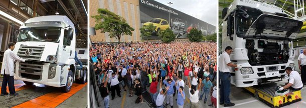 Depois de a Volkswagen anunciar demissão de 800 funcionários, a Mercedes Benz parece confirmar início de crise no setor automobilístico brasileiro; a montadora alemã demitiu 244 funcionários no final do ano, conforme o Sindicato dos Metalúrgicos do ABC paulista, que afirma também que os metalúrgicos estão em greve desde o início do dia, após o corte na Volks; a Mercedes não confirmou o número, mas informou que 'uma pequena parte' dos 1,2 mil trabalhadores foram demitidos