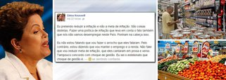 Com coleção de frases fortes e diretas, presidente usa sua página no Face para negar maquiagem no combate à alta de preços; "Eu pretendo reduzir a inflação e não a meta de inflação", registrou Dilma Rousseff; "São coisas distintas"; ela reiterou compromissos de campanha – "Estou dizendo que vou manter emprego e renda" – e atacou frontalmente proposta tucana de fazer 'choque de gestão'; "Tampouco concordo", posicionou-se; "Eu sei o estelionato que choque de gestão é", acrescentou a presidente com símbolo de confiança; parâmetro estabelecido às vésperas da escolha do novo ministro da Fazenda