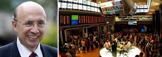 Fontes próximas ao governo, segundo a Reuters, dizem que Henrique Meirelles deve ser o ministro da Fazenda do segundo mandato da presidente Dilma; rumor fez Ibovespa disparar mil pontos em 15 minutos, pouco depois do meio-dia, após passar a manhã inteira em queda; na máxima do dia, índice chegou a subir 1,7%; Meirelles é visto como a ponte que falta entre governo e mercado, sendo responsável pela política econômica pragmática do Banco Central no primeiro governo Lula; ex-presidente faz campanha por seu nome