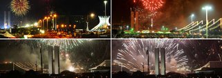 O Distrito Federal prepara uma festa para cerca de 100 mil pessoas na Esplanada dos Ministérios; o show pirotécnico – previsto para acontecer em cinco zonas diferentes da capital – deve iluminar o céu por cerca de dez minutos, será seguido por um fundo musical