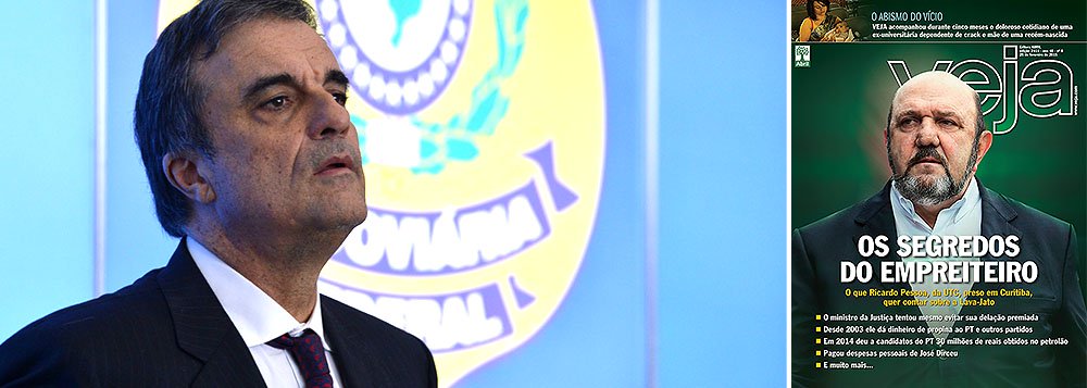 O Ministério da Justiça desmentiu neste domingo, 22, mais um delírio da revista Veja; em nota divulgada à imprensa, o ministério classificou a matéria de capa da revista como "mentirosa"; "É mentirosa a versão veiculada pela segunda vez pela revista Veja de que o ministro José Eduardo Cardozo tenha se reunido com o advogado da UTC, Sergio Renault, para tratar das investigações da Operação Lava Jato ou discutido a conveniência de um acordo de delação premiada por parte do dono da UTC, Ricardo Pessoa", diz o texto