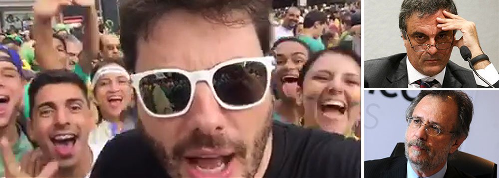 Apresentador Danilo Gentili diz que liberdade "não é mérito" dos ministros da presidente Dilma Rousseff, que "amam ditadura de Cuba e Venezuela"; Gentili, que esteve neste domingo na Avenida Paulista "com a playboyzada", como disse, xingou José Eduardo Cardozo e Miguel Rossetto de "merdas"