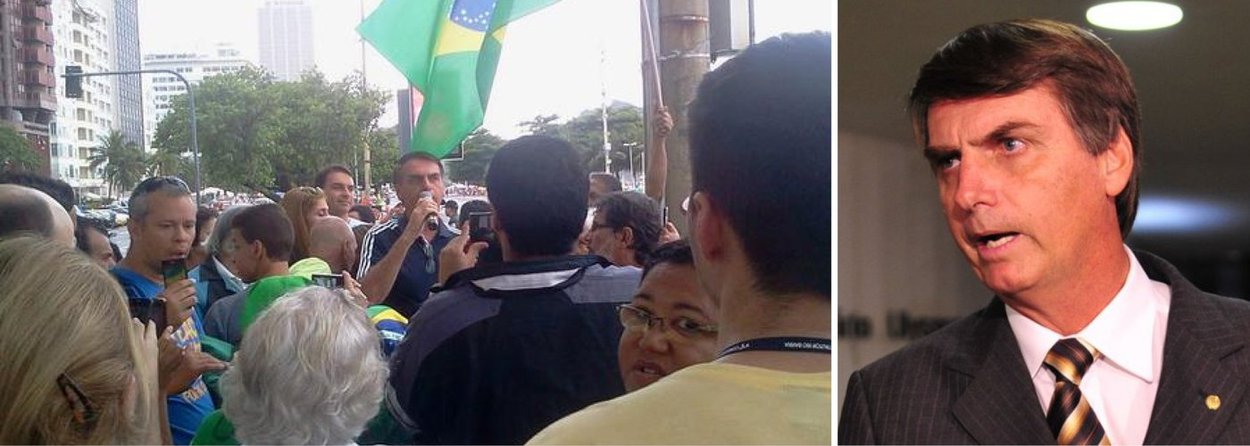 O protesto pelo impeachment da presidente Dilma Rousseff, realizado neste sábado (15), no Rio de Janeiro, reuniu cerca de 150 manifestantes, segundo dados da Polícia Militar; a manifestação, que exaltou as forças armadas e pedia uma intervenção militar por supostas agressões a democracia e pela associação do governo a regimes comunistas, teve como destaque a participação do deputado federal Jair Bolsonaro (PP); "Pior que a corrupção é este trabalho do PT, do PSOL e do PC do B de roubar a nossa liberdade", disse; para o parlamentar, os 150 manifestantes "são poucos, mas valem pela qualidade"