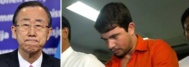 A Indonésia informou que está determinada a avançar com a execução de oito estrangeiros, entre os quais um brasileiro, condenados por tráfico de droga, apesar da contestação mundial liderada pelo secretário-geral da Organização das Nações Unidas (ONU), Ban Ki-moon; autoridades indonésias notificaram os oito estrangeiros de que as execuções, por fuzilamento, ocorrerão em breve; os prisioneiros já foram transferidos para a prisão de segurança máxima de Nusakambangan, onde ficarão até serem executados
 