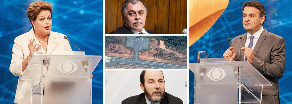 Primeiro confronto direto do 2º turno acontece no ponto mais baixo da relação entre PT e PSDB; presidente Dilma Rousseff e senador Aécio Neves trocam ataques sobre temas como corrupção na Petrobras e construção do aeroporto de Cláudio; desconstrução da imagem de Armínio Fraga e demolição da política econômica do governo estão no arsenal dos adversários; em luta parelha, debates têm importância renovada, com quatro horas de confronto direto entre os adversários; primeira batalha hoje, Band, 22h15