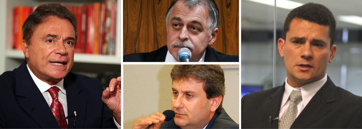 Ao participar de atos de campanha do presidenciável Aécio Neves em Curitiba, o senador Alvaro Dias (PSDB-PR) fez elogios à conduta do juiz paranaense Sergio Moro, que permitiu a divulgação dos depoimentos de Paulo Roberto Costa e Alberto Youssef, presos na Operação Lava Jato; "O juiz paranaense, Sérgio Moro, com as marretadas da indignação nacional, está destruindo esse castelo de propina e corrupção instalado na Petrobras"; o PT condena a atuação do juiz e aponta orquestração eleitoral nos vazamentos; na semana passada, a presidente Dilma Roussef classificou como "golpe" a divulgação das gravações às vésperas do segundo turno da eleição presidencial