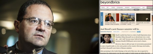 Jornal de finanças britânico traz as hipóteses mais prováveis para ocupar o cargo de Guido Mantega no Brasil, com destaque para Nelson Barbosa, segundo nome do ministério da Fazenda entre 2011 a 2013; jornal cita ainda Luiz Carlos Trabuco, Henrique Meirelles, Aloizio Mercadante, Luciano Coutinho e Marcelo Neri