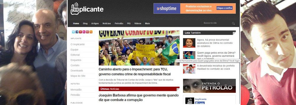 Empresa Appendix, que recebe mesada de R$ 70 mil/mês de uma agência contratada pelo governo paulista para manter no ar o site Implicante, que faz propaganda anti-PT e ataca jornalistas, tem como sócia Cristina Ikonomidis; ela foi secretária-adjunta de Comunicação Institucional do ex-governador José Serra, do PSDB, e depois de sair do governo se tornou sócia do blogueiro Fernando Gouveia, que se apresenta como Gravataí Merengue; revelação da mesada paga de forma pouco transparente comprova atuação pesada do PSDB no submundo da internet