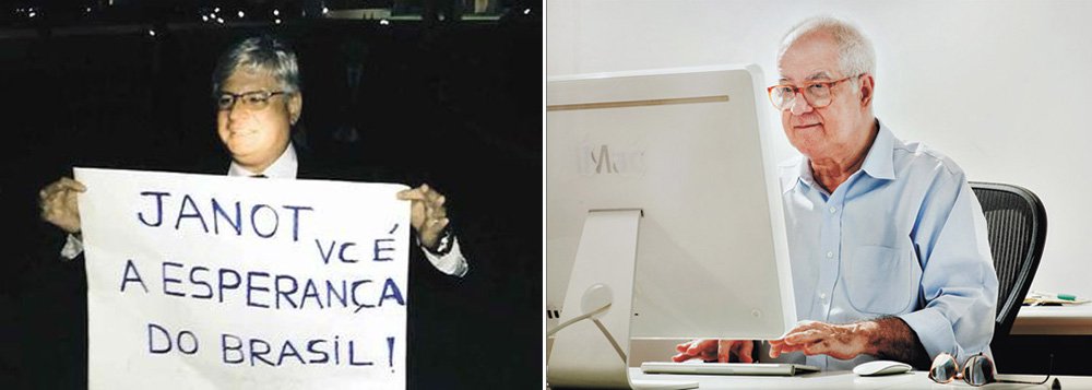 Colunista Elio Gaspari critica a foto do procurador-geral da República, Rodrigo Janot, empunhando o carta "você é a esperança do Brasil"