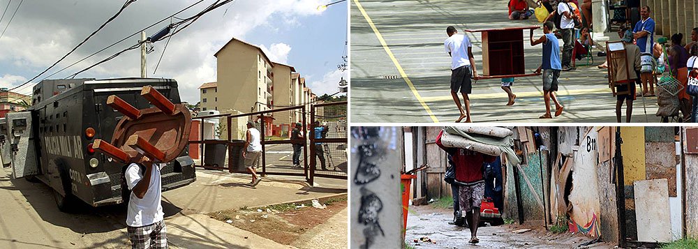Algumas famílias já começam a deixar pacificamente o Residencial Guadalupe, do Programa Minha Casa, Minha Vida, ocupado na noite do último dia 9 por cerca de 200 famílias que moram principalmente na favela Terra Prometida, que fica ao lado; para cumprir o mandado de reintegração de posse, a PM montou um grande esquema de segurança, com mais de 200 agentes do Batalhão de Choque, de Ações com Cães e do Batalhão de Operações Especiais (Bope) e o apoio de um helicóptero